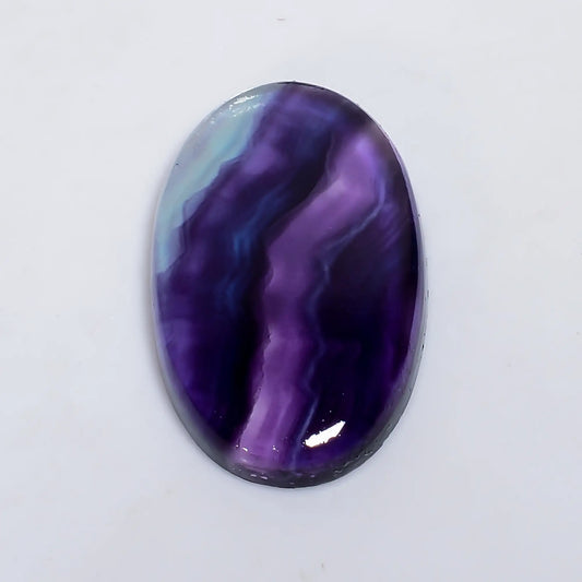 Fluorite Oval Shape Cabochon Loose Gemstone Natural 33 Ct. 30X19X5 mm V-6428