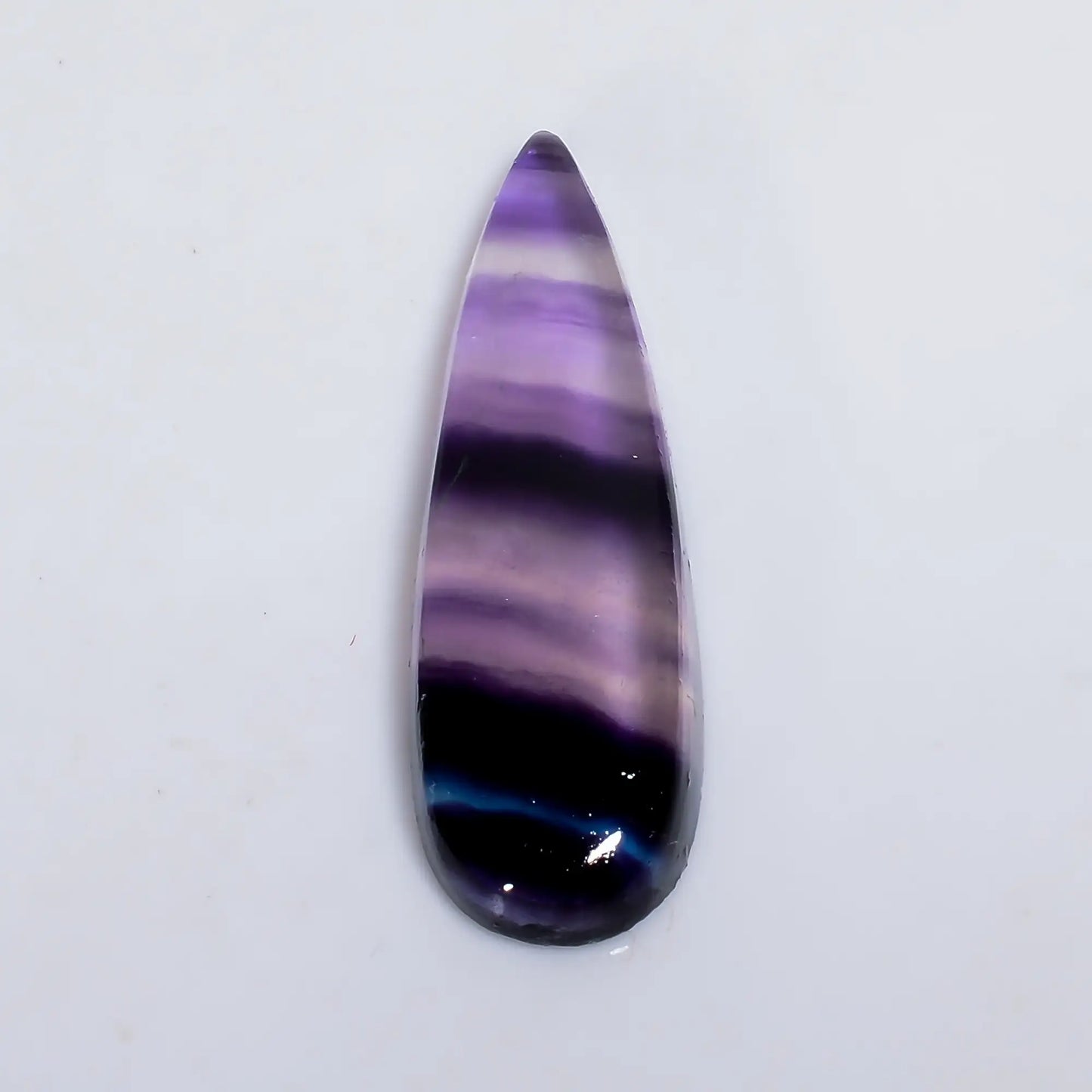 Fluorite Pear Shape Cabochon Loose Gemstone Natural 28.5 Ct. 39X12X5 mm V-6431