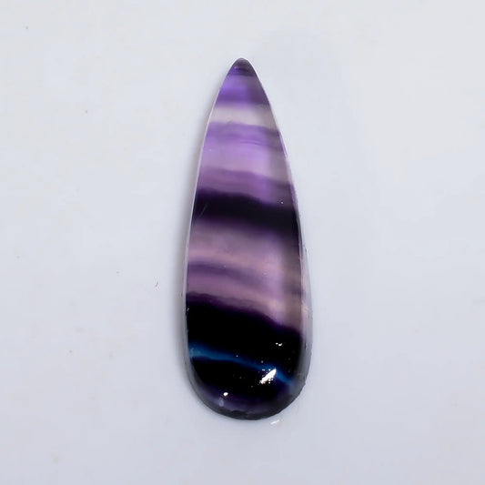 Fluorite Pear Shape Cabochon Loose Gemstone Natural 28.5 Ct. 39X12X5 mm V-6431