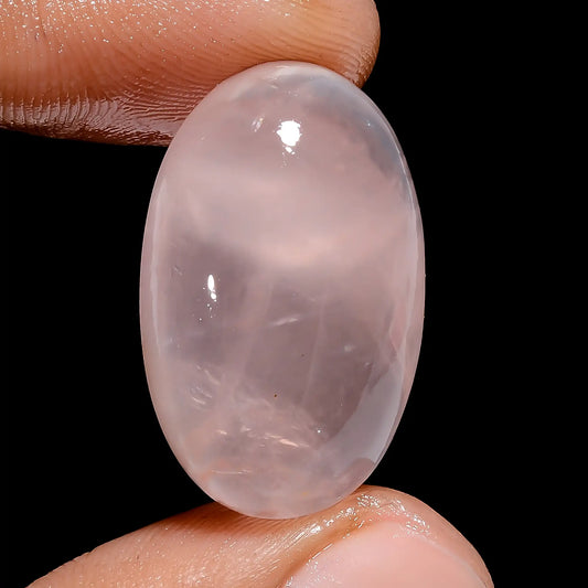 Rose Quartz Oval Shape Cabochon Loose Gemstone Natural 31 Ct. 25X16X9 mm V-6444