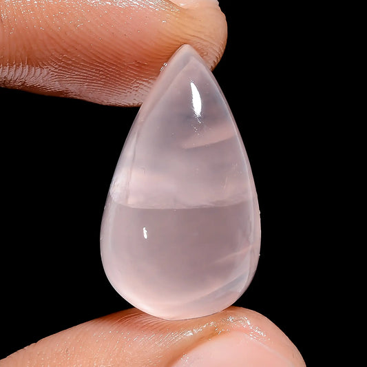 Rose Quartz Pear Shape Cabochon Loose Gemstone Natural 21.5 Ct. 23X13X9 mm V-6446