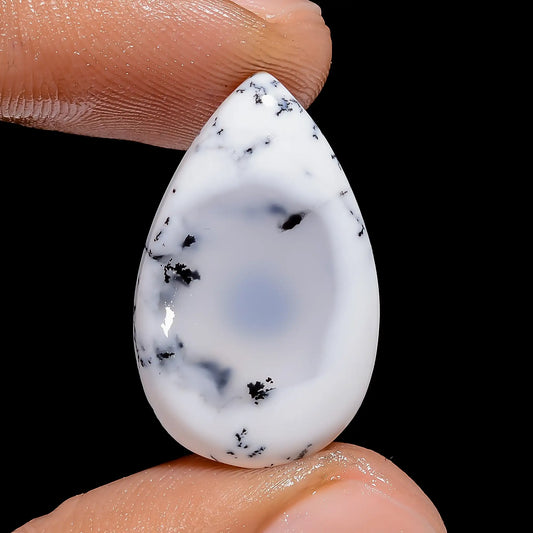 Dendrite Opal Pear Shape Cabochon Loose Gemstone Natural 11.5 Ct. 24X15X4 mm V-6480