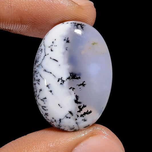 Dendrite Opal Oval Shape Cabochon Loose Gemstone Natural 20 Ct. 25X18X5 mm V-6481