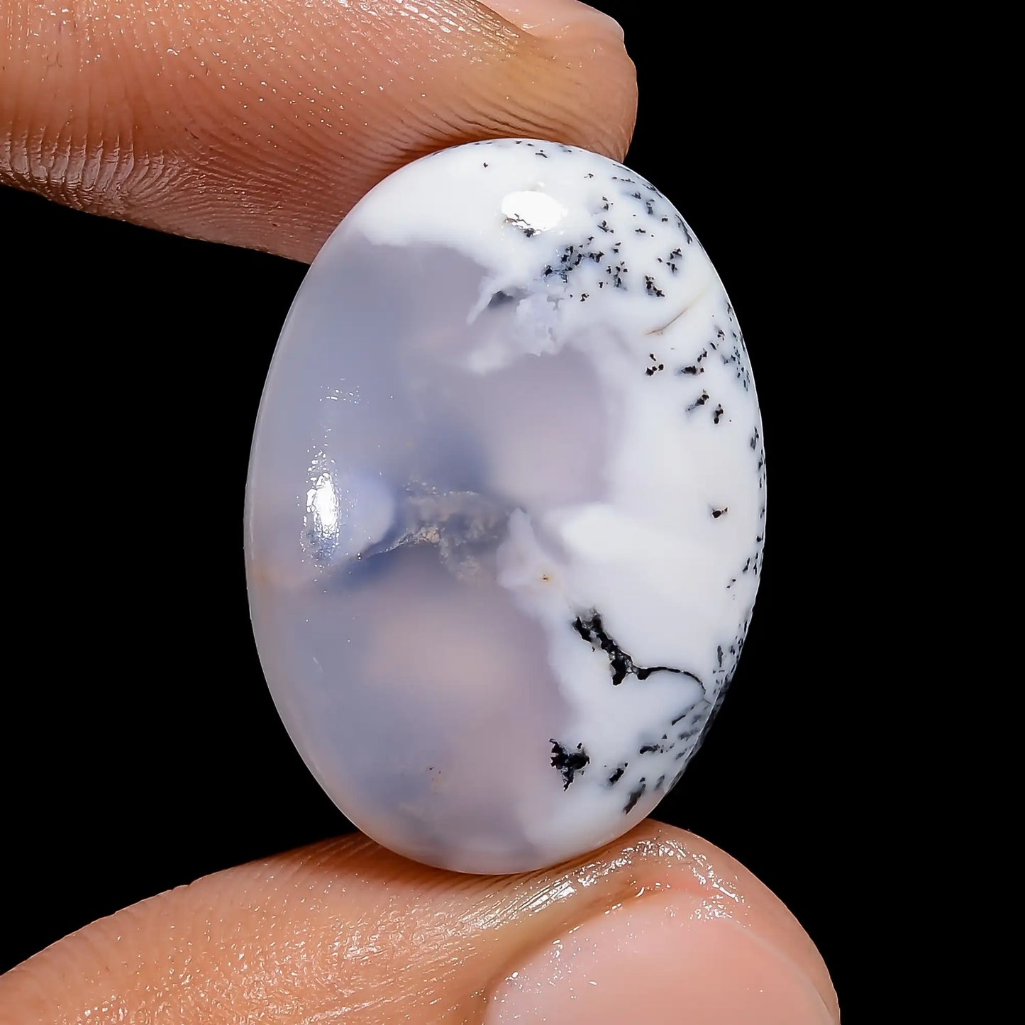 Dendrite Opal Oval Shape Cabochon Loose Gemstone Natural 20 Ct. 25X18X6 mm V-6483