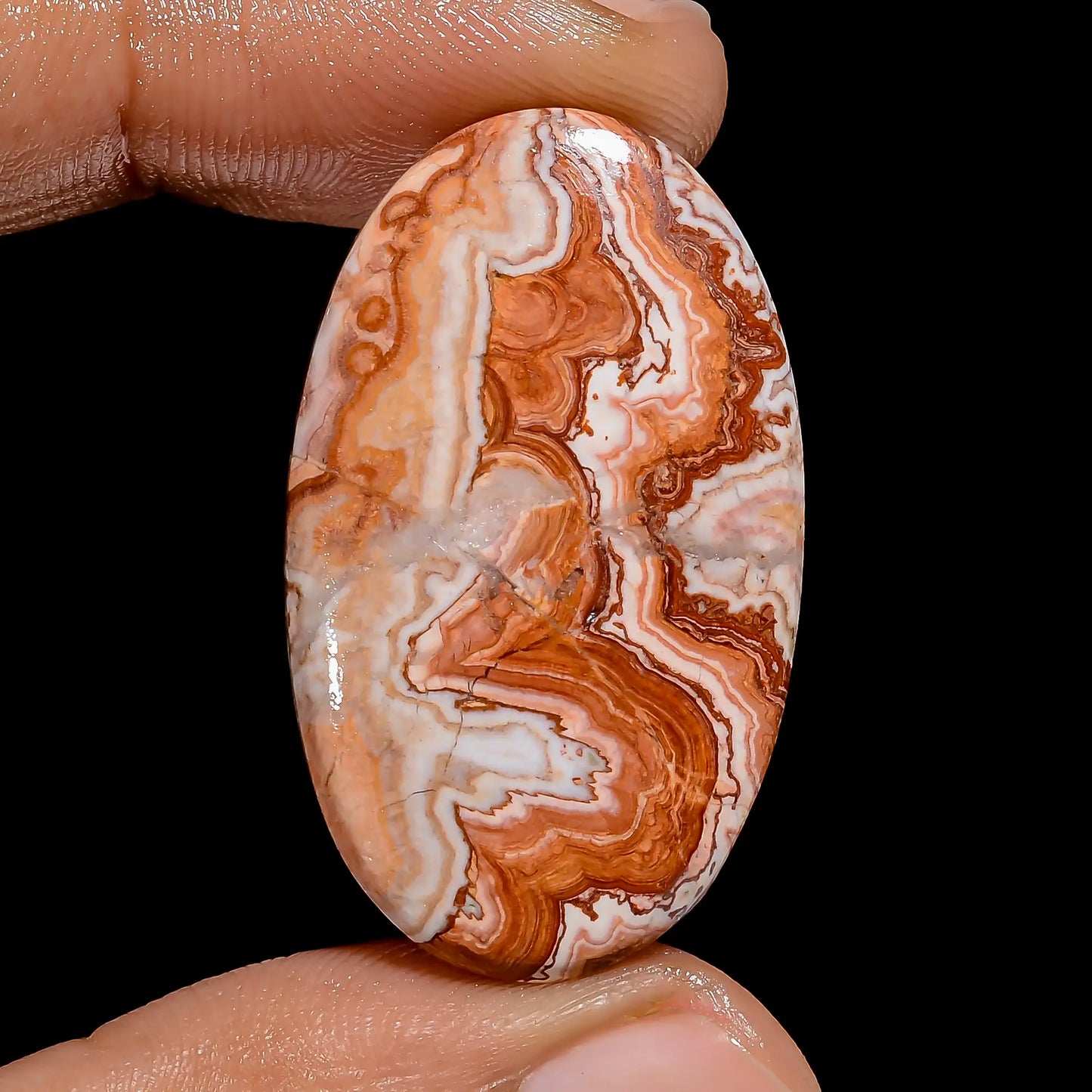 Rosita Jasper Oval Shape Cabochon Loose Gemstone Natural 29.5 Ct. 35X21X5 mm V-6506