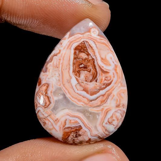 Rosita Jasper Pear Shape Cabochon Loose Gemstone Natural 22.5 Ct. 28X20X5 mm V-6507
