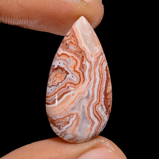 Rosita Jasper Pear Shape Cabochon Loose Gemstone Natural 15.5 Ct. 29X15X5 mm V-6512