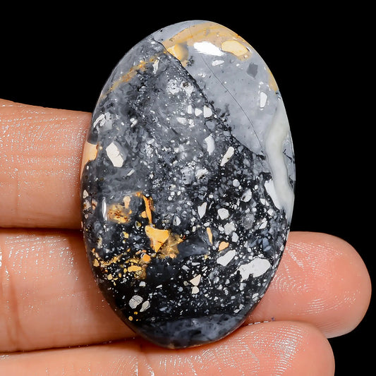 Maligano Jasper Oval Shape Cabochon Loose Gemstone Natural 63.5 Ct. 41X26X6 mm V-6543