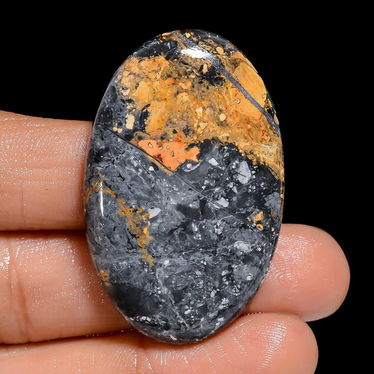 Maligano Jasper Oval Shape Cabochon Loose Gemstone Natural 61.5 Ct. 43X27X5 mm V-6545