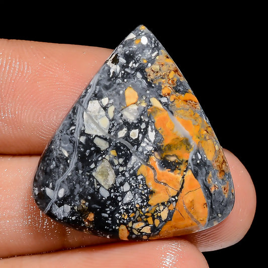 Maligano Jasper Heart Shape Cabochon Loose Gemstone Natural 23 Ct. 27X26X5 mm V-6549