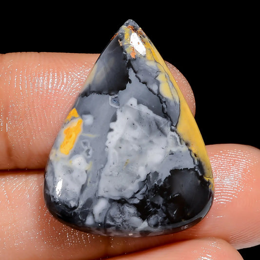 Maligano Jasper Pear Shape Cabochon Loose Gemstone Natural 25.5 Ct. 27X22X5 mm V-6550