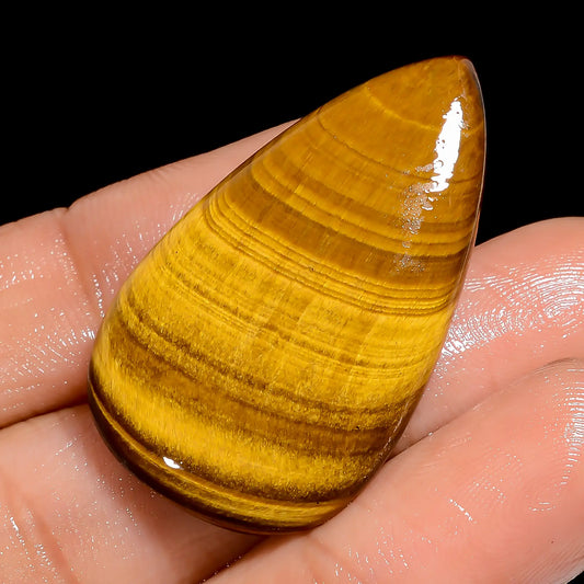 Tiger Eye Pear Shape Cabochon Loose Gemstone Natural 30.5 Ct. 35X20X4 mm V-6551