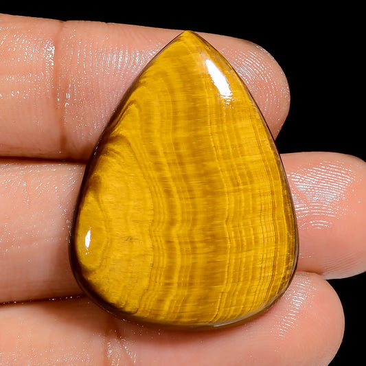 Tiger Eye Pear Shape Cabochon Loose Gemstone Natural 30.5 Ct. 30X23X4 mm V-6556