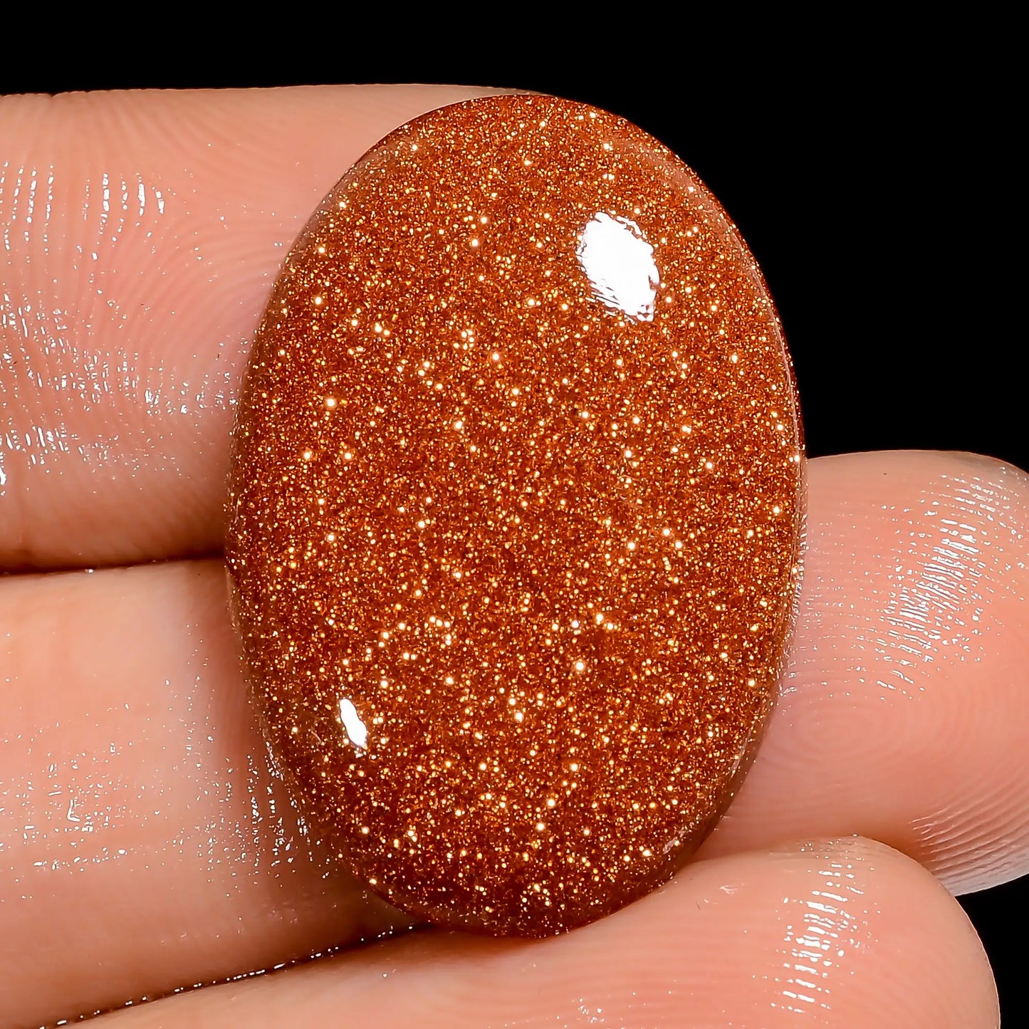Golden Sandstone Oval Shape Cabochon Loose Gemstone 17.5 Ct. 24X16X4 mm V-6567