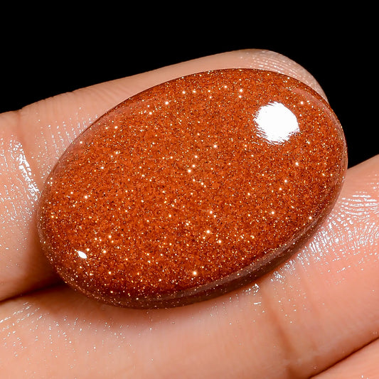 Golden Sandstone Oval Shape Cabochon Loose Gemstone 19.5 Ct. 25X17X4 mm V-6568
