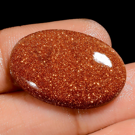 Golden Sandstone Oval Shape Cabochon Loose Gemstone 16.5 Ct. 25X16X4 mm V-6569