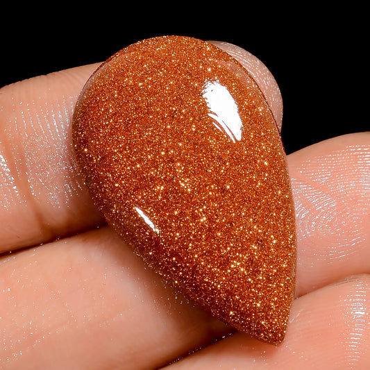 Golden Sandstone Pear Shape Cabochon Loose Gemstone 19.5 Ct. 29X17X4 mm V-6570