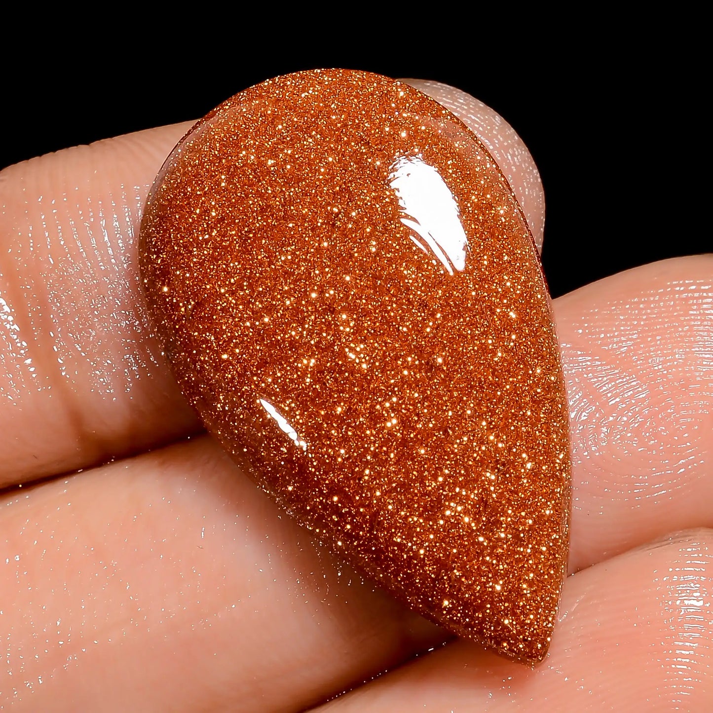 Golden Sandstone Pear Shape Cabochon Loose Gemstone 19.5 Ct. 29X17X4 mm V-6570