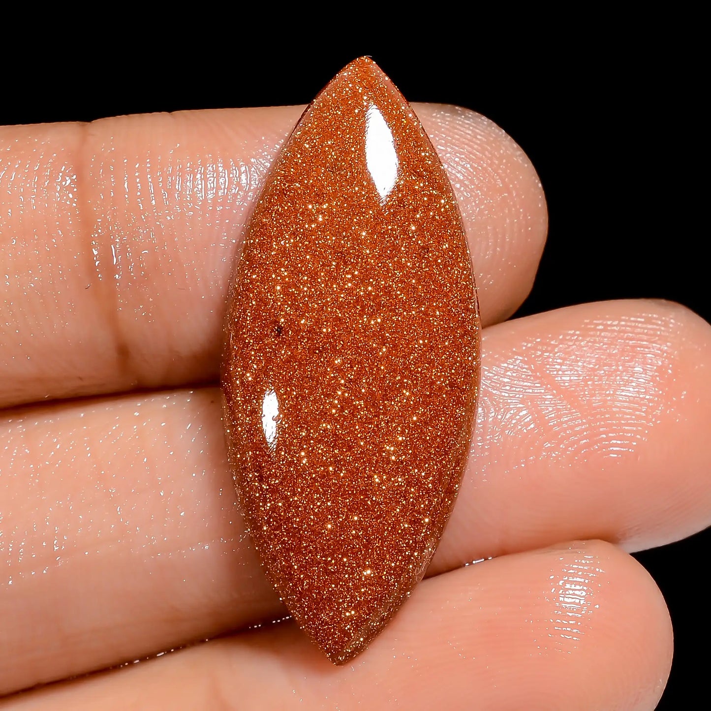 Golden Sandstone Marquise Shape Cabochon Loose Gemstone 14.5 Ct. 31X13X4 mm V-6580