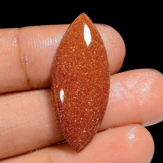 Golden Sandstone Marquise Shape Cabochon Loose Gemstone 14.5 Ct. 31X13X4 mm V-6580