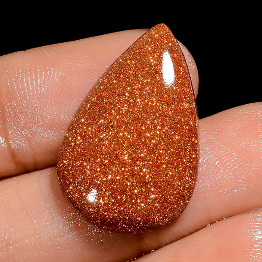 Golden Sandstone Pear Shape Cabochon Loose Gemstone 13 Ct. 24X15X4 mm V-6581
