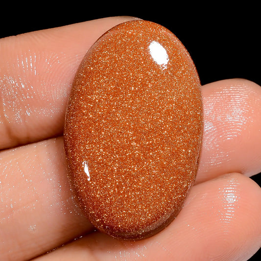 Golden Sandstone Oval Shape Cabochon Loose Gemstone 25 Ct. 27X17X5 mm V-6583