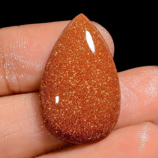 Golden Sandstone Pear Shape Cabochon Loose Gemstone 17.5 Ct. 26X16X4 mm V-6584