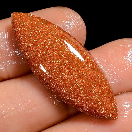 Golden Sandstone Marquise Shape Cabochon Loose Gemstone 15.5 Ct. 34X12X4 mm V-6586