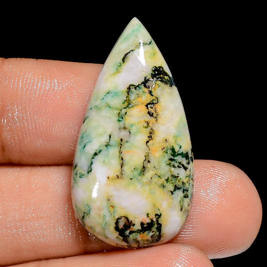 Mariposite Pear Shape Cabochon Loose Gemstone Natural 24.5 Ct. 31X16X5 mm V-6598