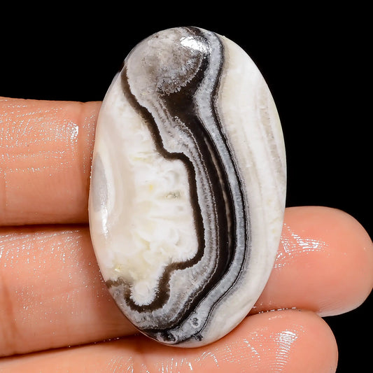 Zebra Jasper Oval Shape Cabochon Loose Gemstone Natural 47 Ct. 38X22X5 mm V-6673