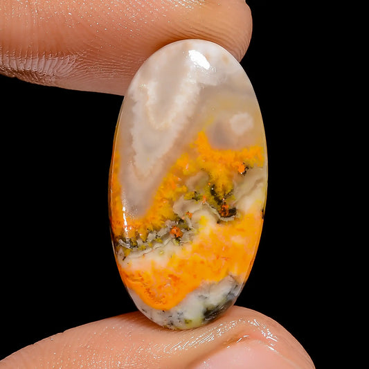 Bumble Bee Jasper Oval Shape Cabochon Loose Gemstone Natural 13.5 Ct. 25X13X4 mm V-6699