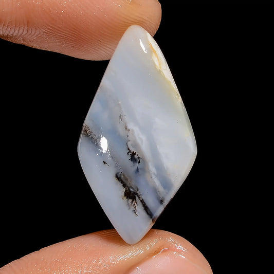 Dendrite Opal Fancy Shape Cabochon Loose Gemstone Natural 14.5 Ct. 27X14X6 mm V-6706
