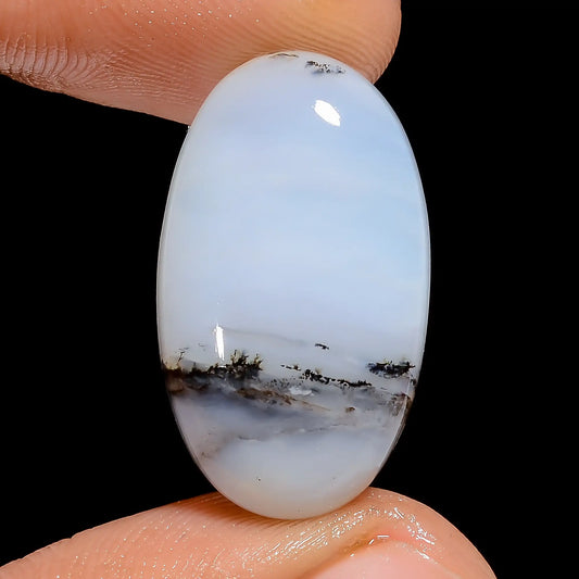 Dendrite Opal Oval Shape Cabochon Loose Gemstone Natural 13.5 Ct. 23X13X5 mm V-6708