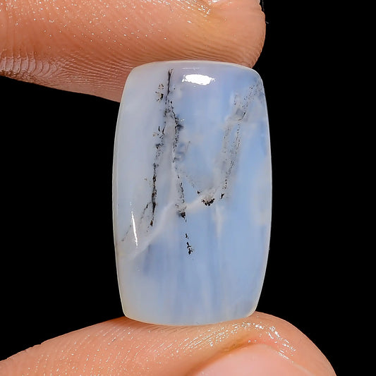 Dendrite Opal Radiant Shape Cabochon Loose Gemstone Natural 7.5 Ct. 19X11X3 mm V-6713