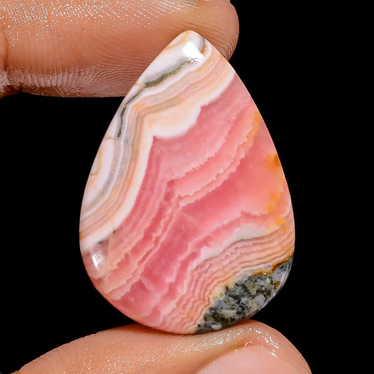 Rhodochrosite Pear Shape Cabochon Loose Gemstone Natural 34 Ct. 30X21X4 mm V-6734