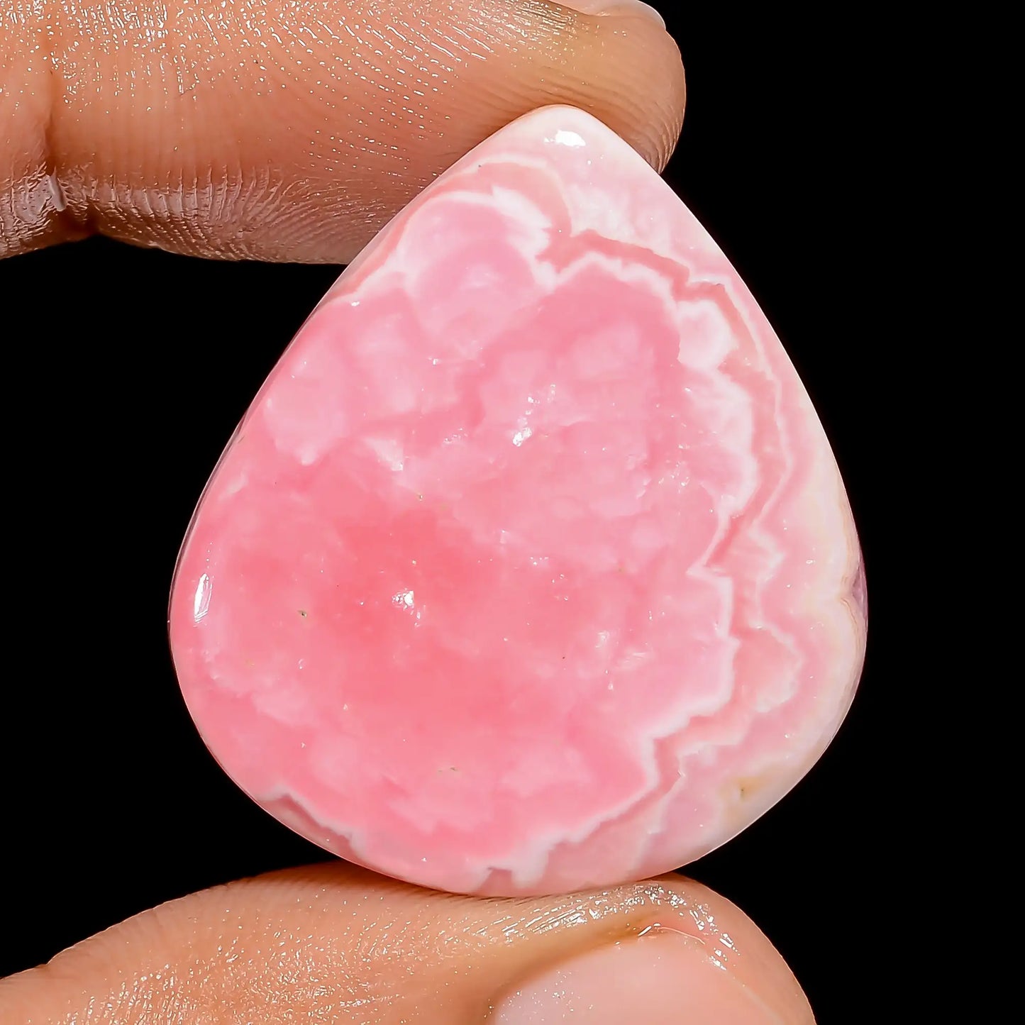 Rhodochrosite Heart Shape Cabochon Loose Gemstone Natural 45.5 Ct. 30X26X4 mm V-6736
