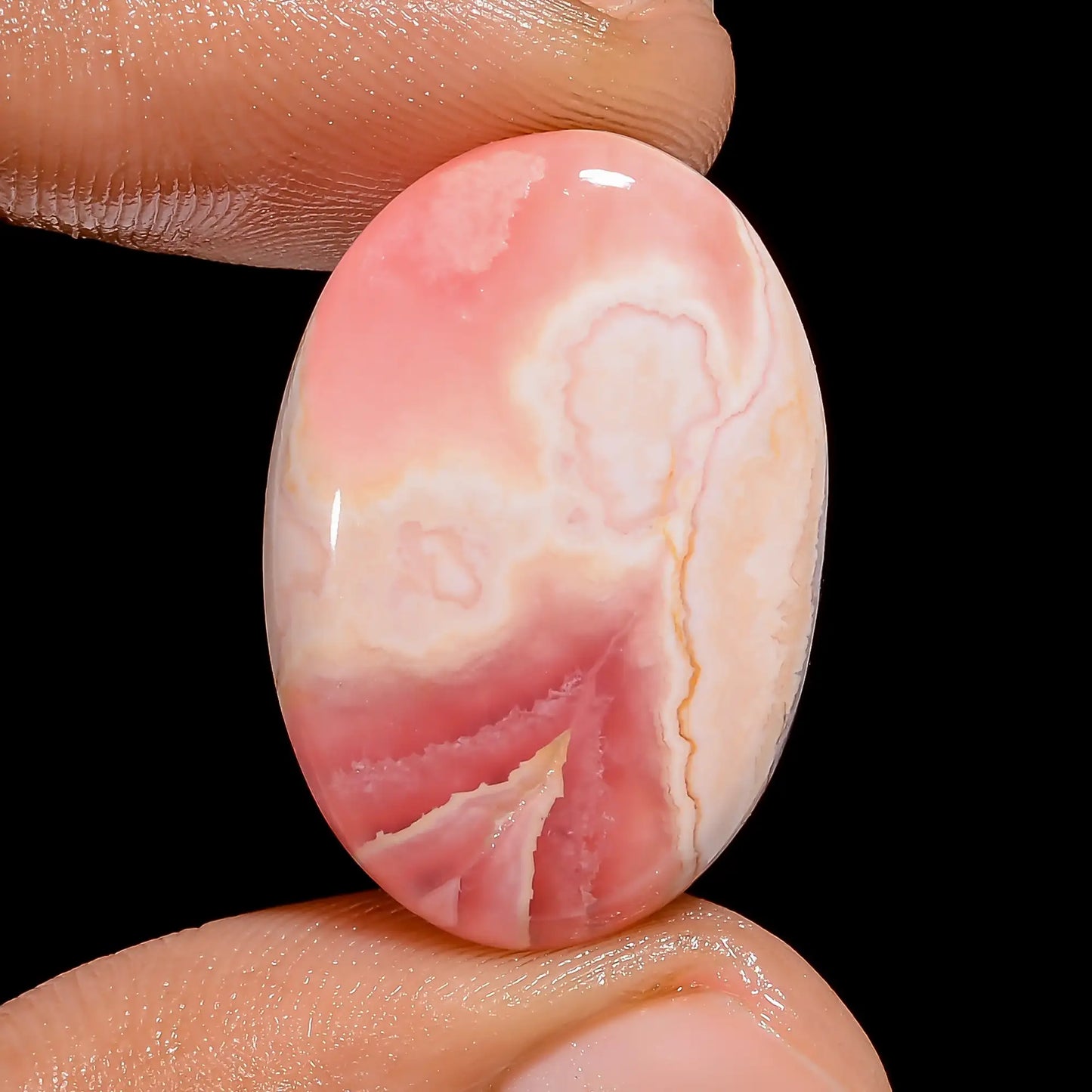 Rhodochrosite Oval Shape Cabochon Loose Gemstone Natural 27 Ct. 25X17X4 mm V-6741