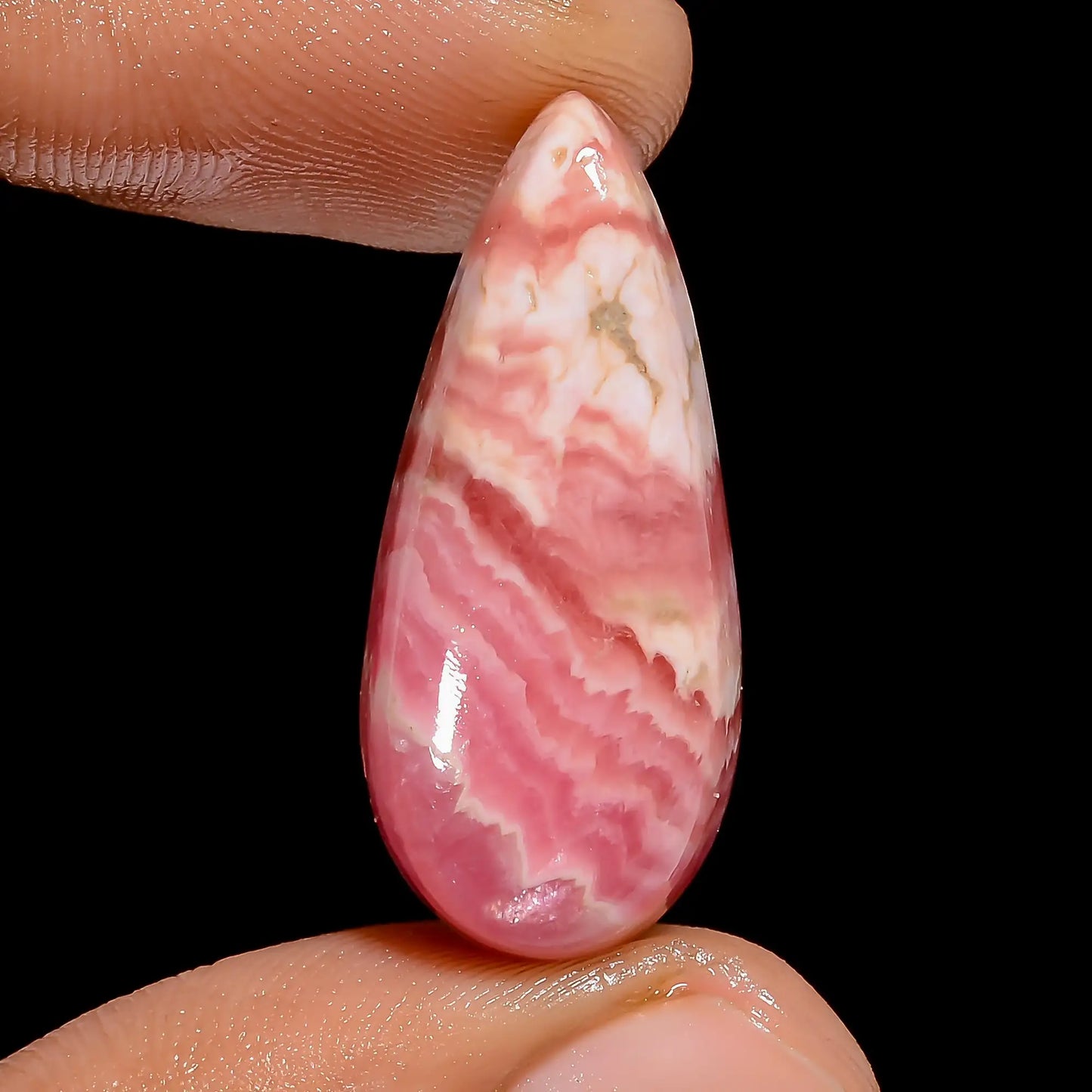 Rhodochrosite Pear Shape Cabochon Loose Gemstone Natural 30.5 Ct. 28X12X7 mm V-6742