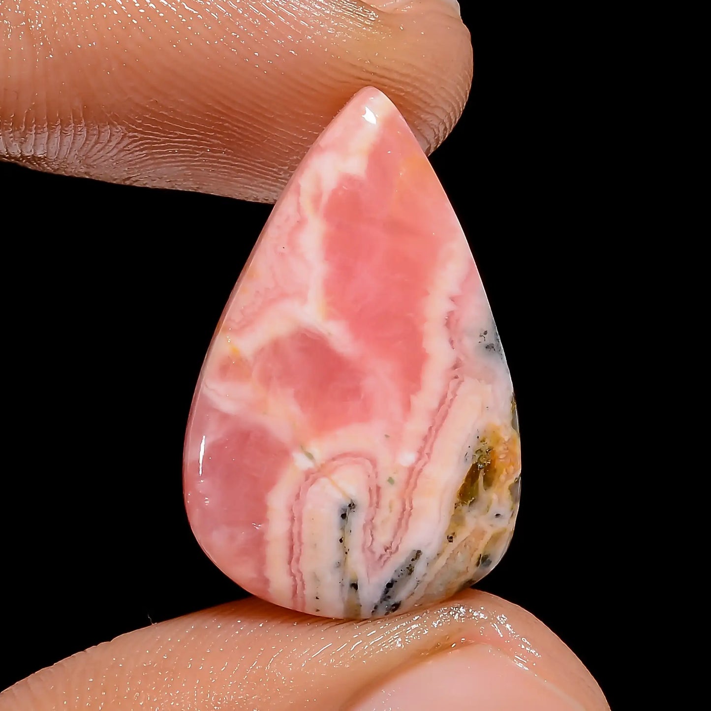 Rhodochrosite Pear Shape Cabochon Loose Gemstone Natural 14.5 Ct. 23X15X3 mm V-6747