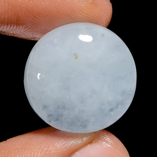 Aquamarine Round Shape Cabochon Loose Gemstone Natural 22.5 Ct. 20X20X7 mm V-6790