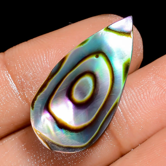 Abalone Shell Cabochon Pear Shape 16 Ct 28x13x5mm, 100% Natural for Jewelry Making V-6824