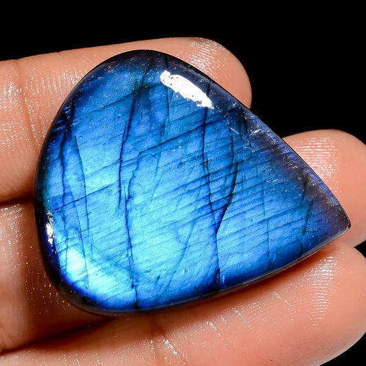 Blue Labradorite Pear Shape Cabochon Loose Gemstone Natural 57.5 Ct. 33X28X8 mm V-6892