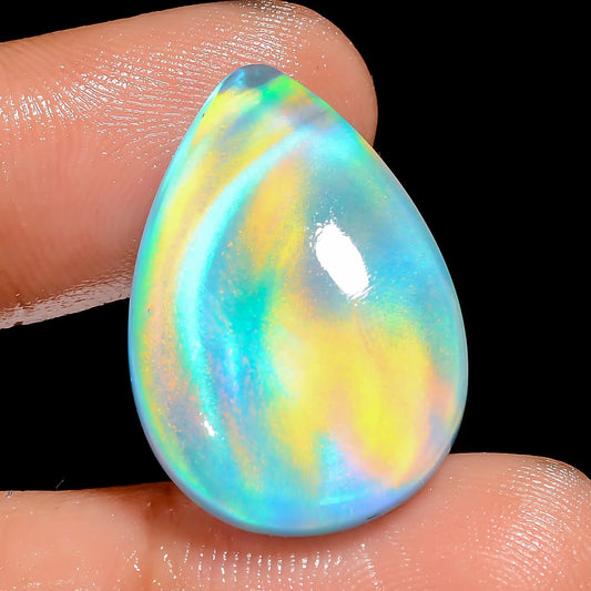 Aurora Opal Pear Shape Cabochon Loose Gemstone 20 Ct. 25X18X6 mm V-6919