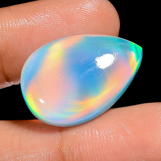Aurora Opal Pear Shape Cabochon Loose Gemstone 16 Ct. 24X16X5 mm V-6922
