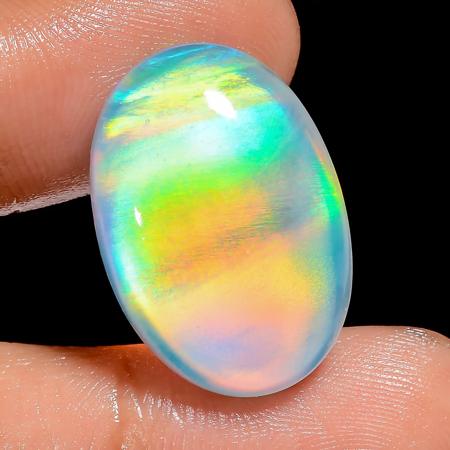 Aurora Opal Oval Shape Cabochon Loose Gemstone 17.5 Ct. 23X16X6 mm V-6925