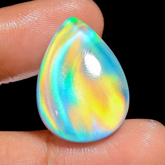 Aurora Opal Pear Shape Cabochon Loose Gemstone 18 Ct. 24X17X5 mm V-6926