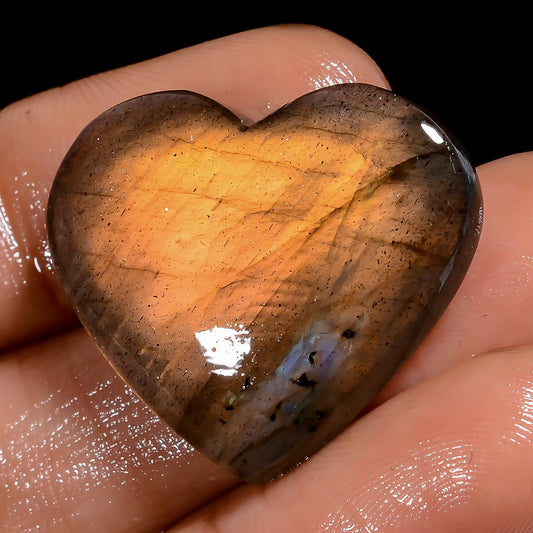 Labradorite Heart Shape Cabochon Loose Gemstone Natural 27 Ct. 23X25X4 mm V-7012