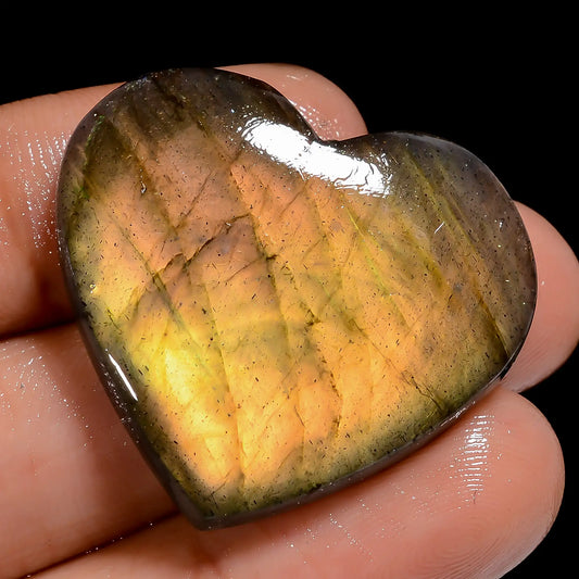 Labradorite Heart Shape Cabochon Loose Gemstone Natural 45.5 Ct. 27X30X5 mm V-7020