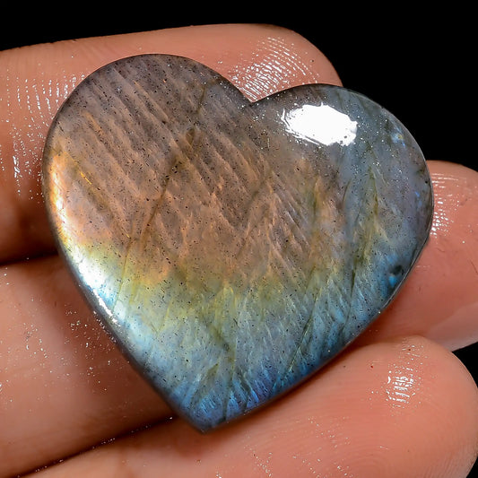 Labradorite Heart Shape Cabochon Loose Gemstone Natural 28 Ct. 24X26X4 mm V-7041