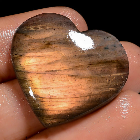 Labradorite Heart Shape Cabochon Loose Gemstone Natural 34 Ct. 24X27X5 mm V-7061